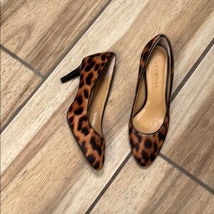 Talbots Leopard Print Brown and Black Heels